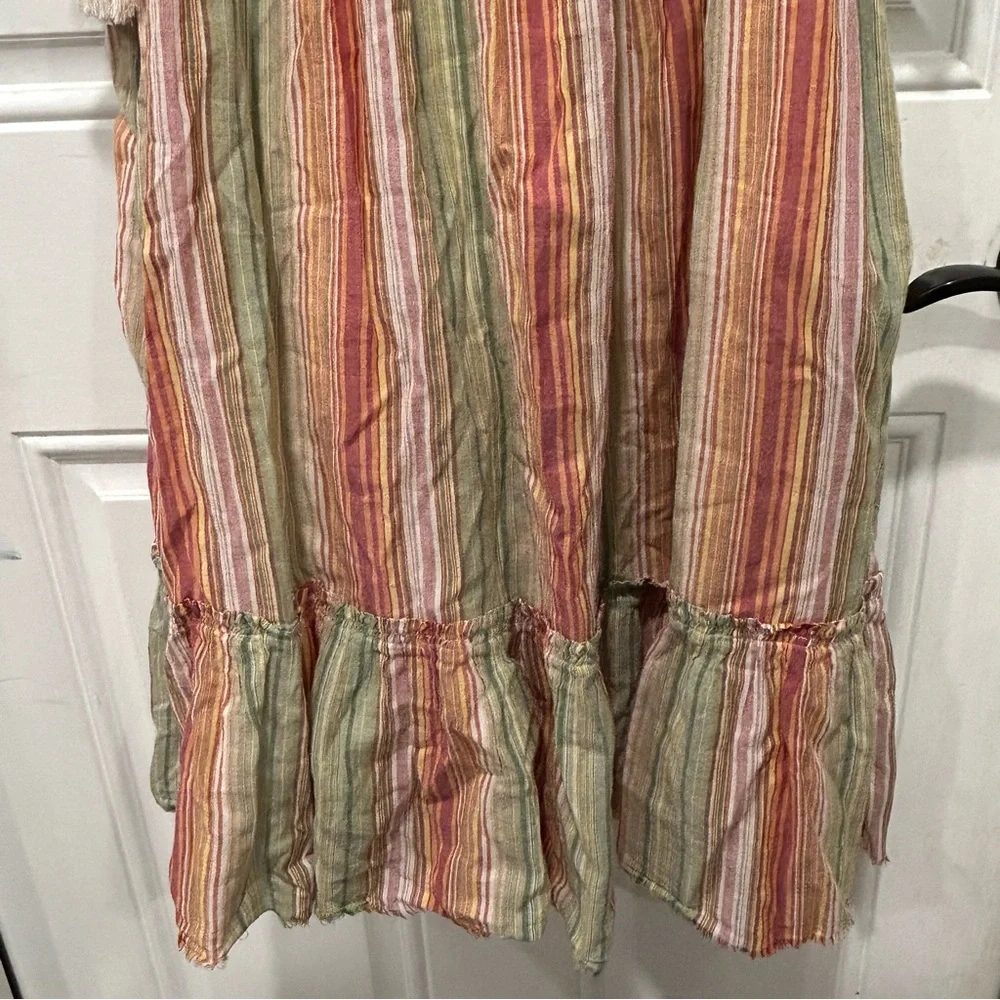 Laurence Dolige Paris 100% Cotton Striped Ruffle Dress, romantic whimsical, Sz 0 - Picture 3 of 13